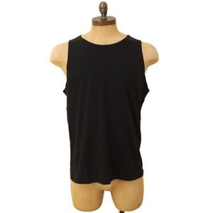 Essentials Men's Tank Top Size L Regular Fit Cotton Black NWT B95